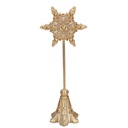 Portacandele metallo oro fiocco di neve1p cm15x12h39