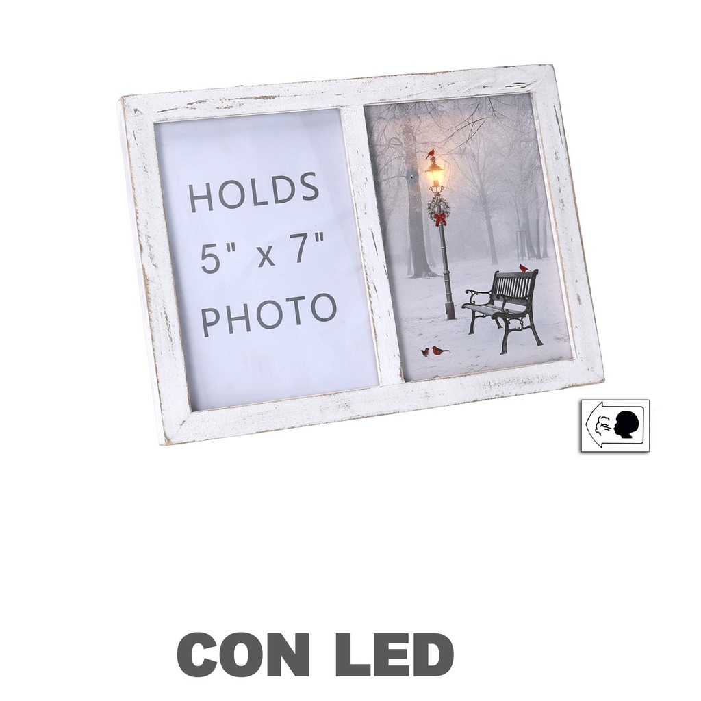 Rectangular white wooden photo frame cm27x20x3