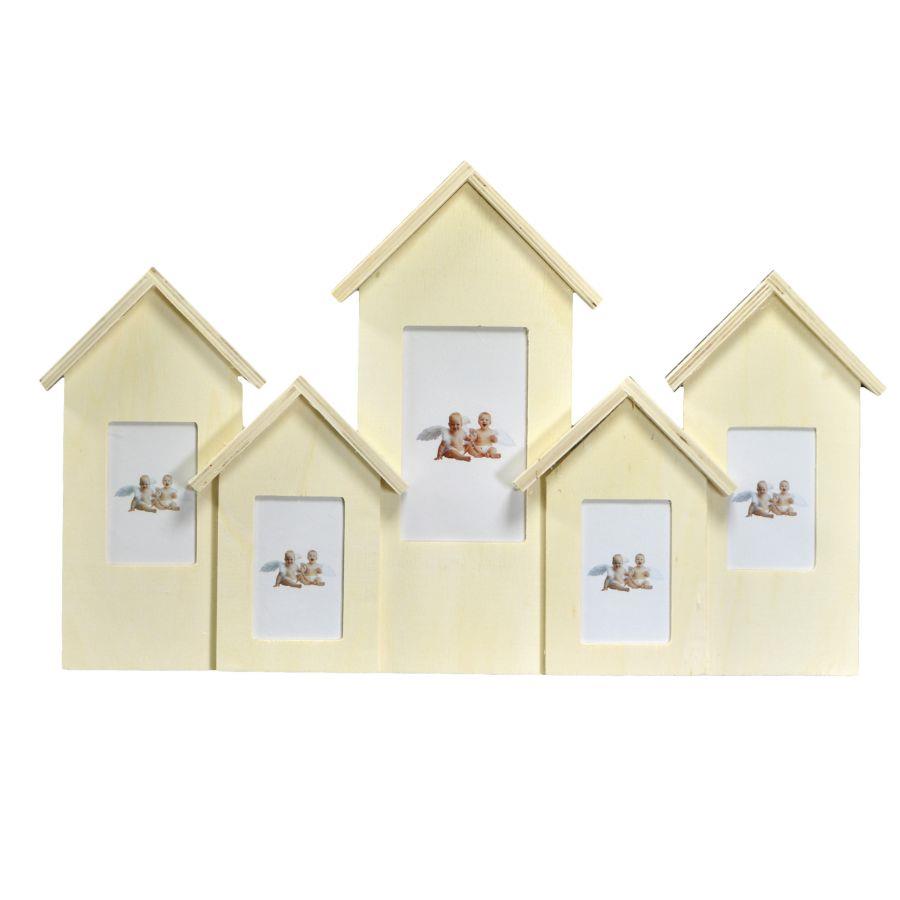 Photo frame wall multiple houses 4p cm46,5x28,5x4