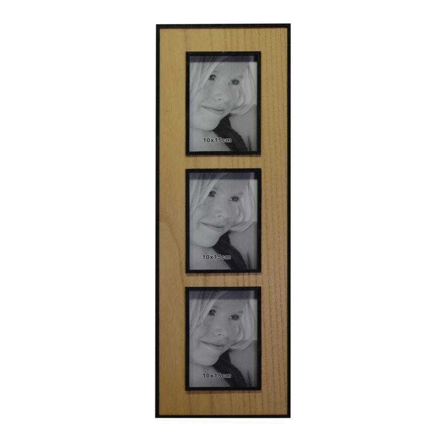 Multiple 3p rectangular Budapest wooden wall photo frame cm18,5x58x1,5