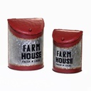 Red metal letter holder 1-2 cm23x12,5h30