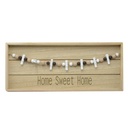 Rectangular wooden lignum memo holder cm40x3h17