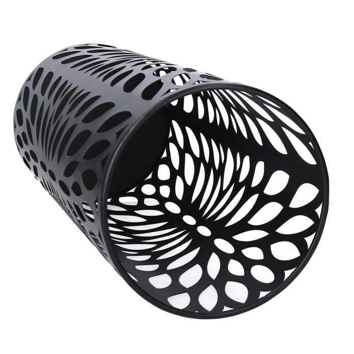 Portaombrelli metallo foglie nero tondocm ø20h52