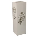 Metal umbrella stand with squared cream hot air balloon 15,5x15,5h49 cm