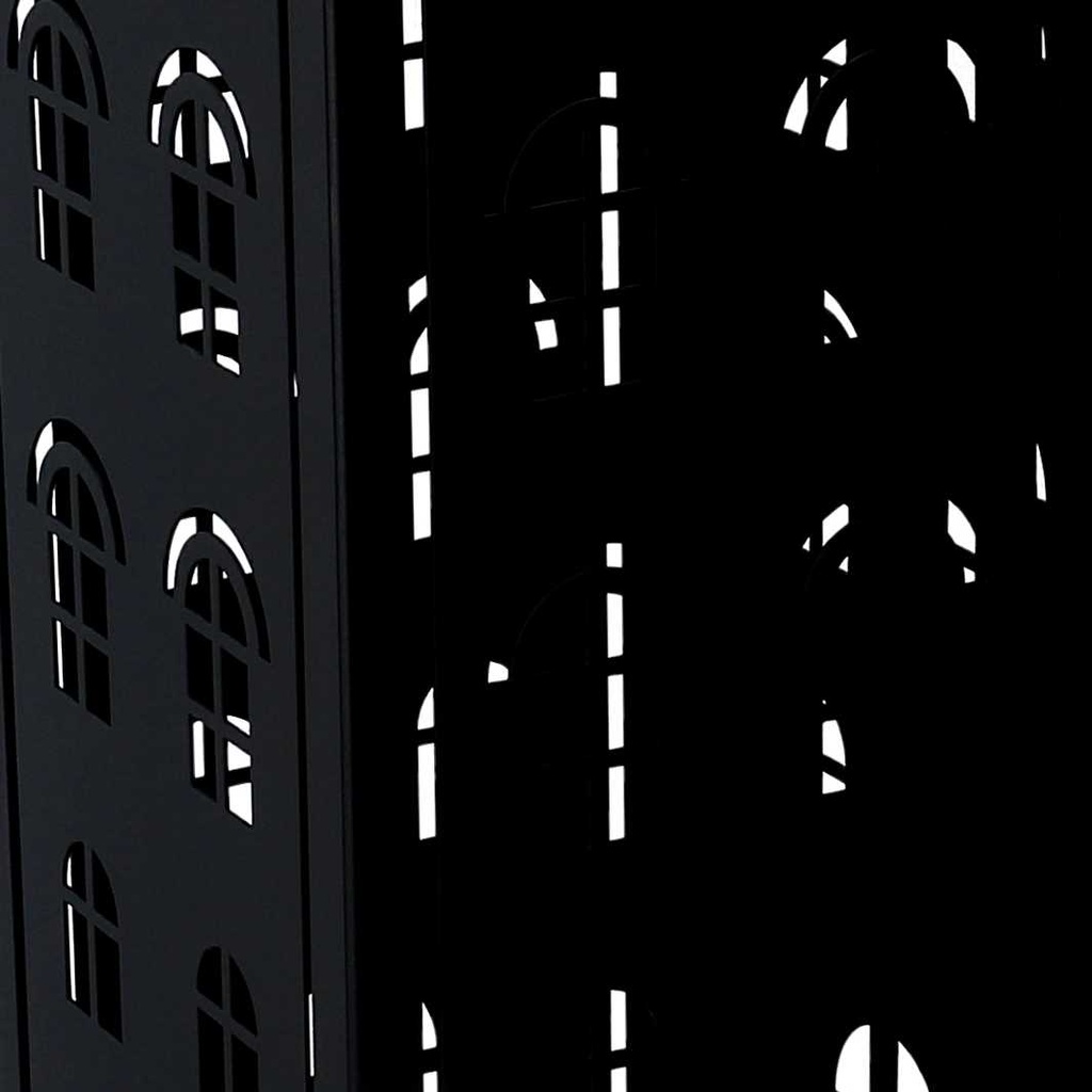 Portaombrelli metallo palazzo nero quadro cm 15,5x15,5h49