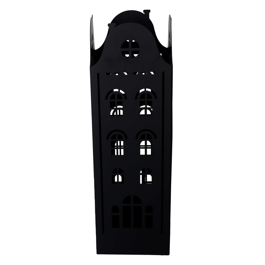 Portaombrelli metallo palazzo nero quadro cm 15,5x15,5h49