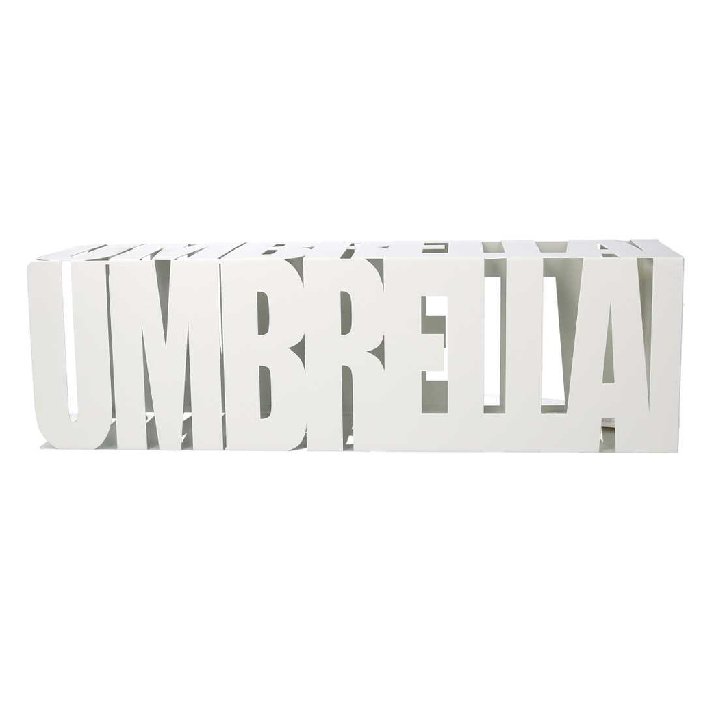 Portaombrelli metallo righe bianco quadro cm 15,5x15,5h52