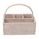 Portaposate rattan algarve bianco rettangolare cm26x20h11/22