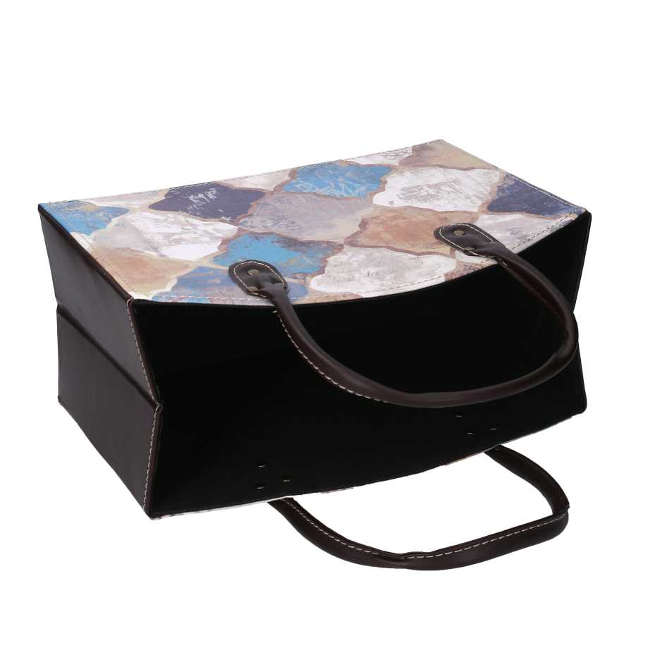 Portariviste ecopelle blu marocco rettangolare cm33,5x15,5h25,5