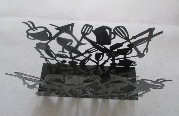 Portariviste metallo posate 1-2 nero cm 35x12h26