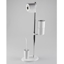 Portarotolo da terra colore bianco in alluminio con portascopino in plastica  27 x 19 x 69 cm