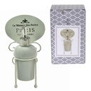 Portasapone liquido metallo ceramica paris bianco cm 14x12h23