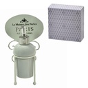 Portasapone liquido metallo ceramica paris bianco cm 14x12h23