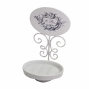 Portasapone metallo ceramica le bain bianco cm 14x10h21,5