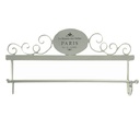Portasciugamani a muro metallo paris bianco decoro ovale cm 48x8h24,50