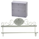 Portasciugamani a muro metallo paris bianco decoro ovale cm 48x8h24,50