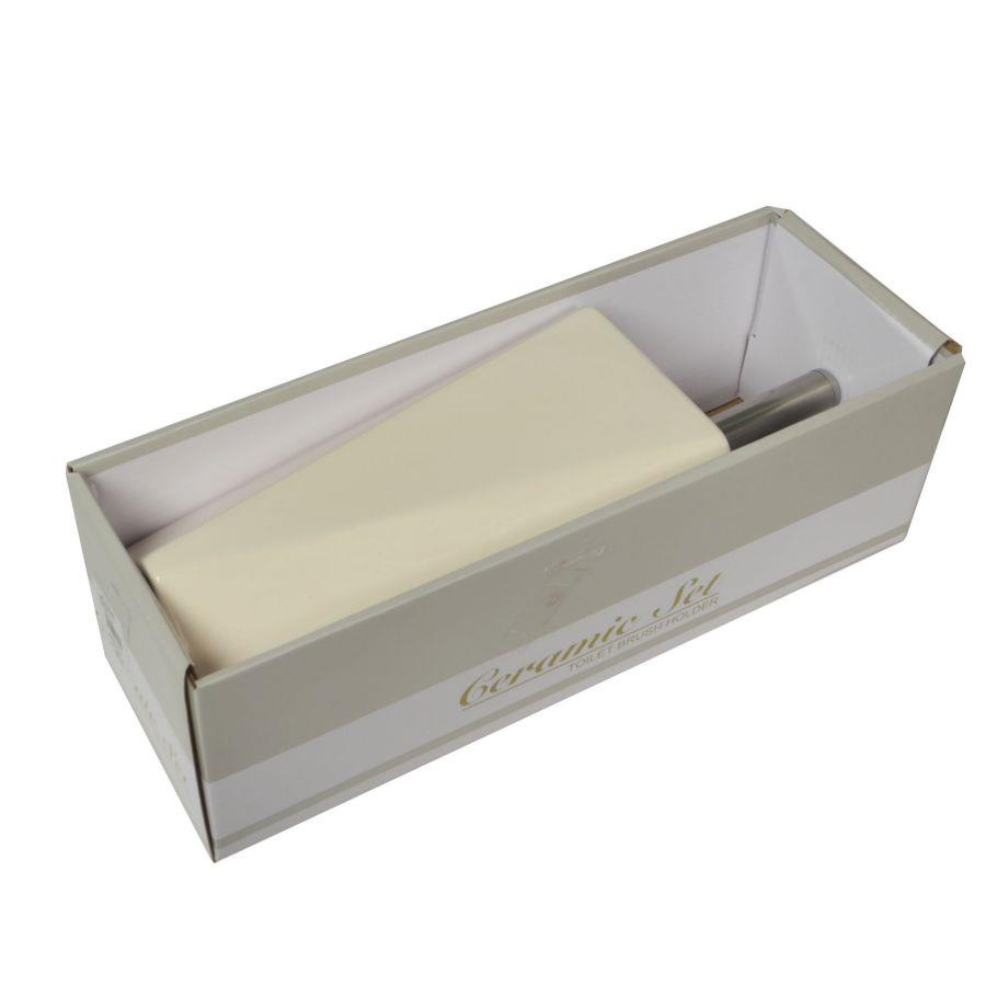 Portascopino ceramica bianco geometricocm 10,55x10,5h22/32