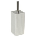 Portascopino ceramica bianco intreccio quadro cm 10x10h24/34