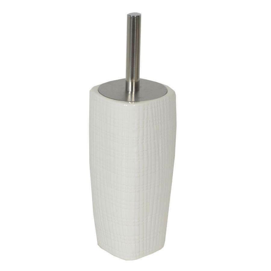 Portascopino ceramica bianco quadretti quadro cm 10x10h24/34