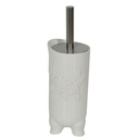 Portascopino ceramica bianco rose tondocmø10h24/34