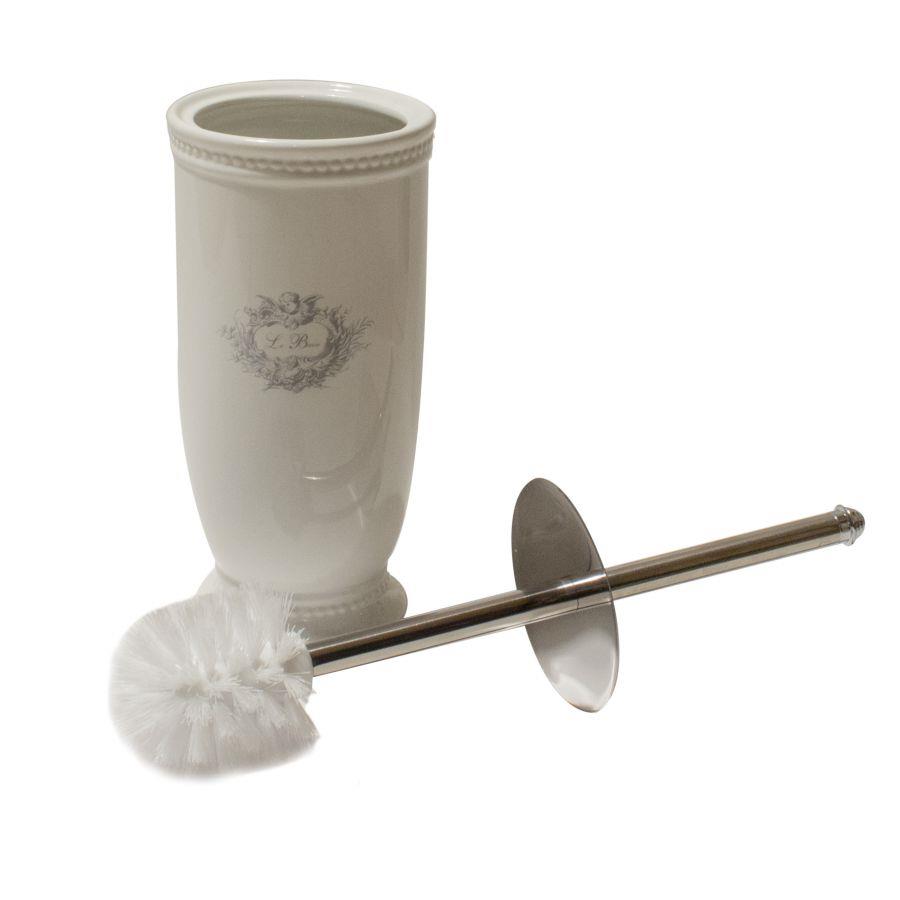 Portascopino ceramica le bain bianco tondo cmø11,5h23,8