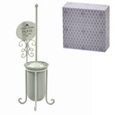 Portascopino metallo paris bianco cm 14x15h51