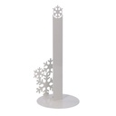 Round white snowflake metal paper towel holder cm ø15h33