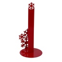 Round red snowflake metal paper towel holder cm ø15h33