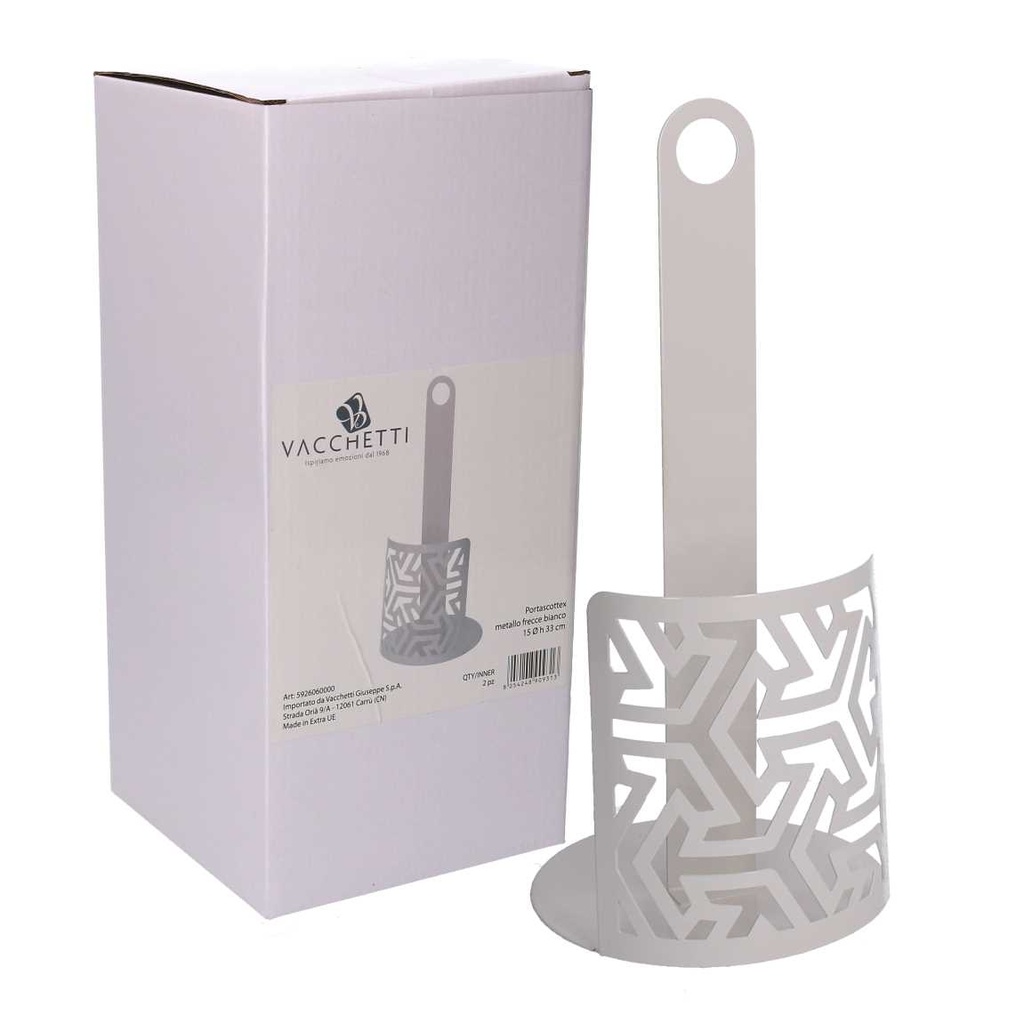 Portascottex metallo frecce bianco tondo cm ø15h33