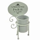 Portaspazzolini metallo ceramica paris bianco cm 13,3x12h22,5