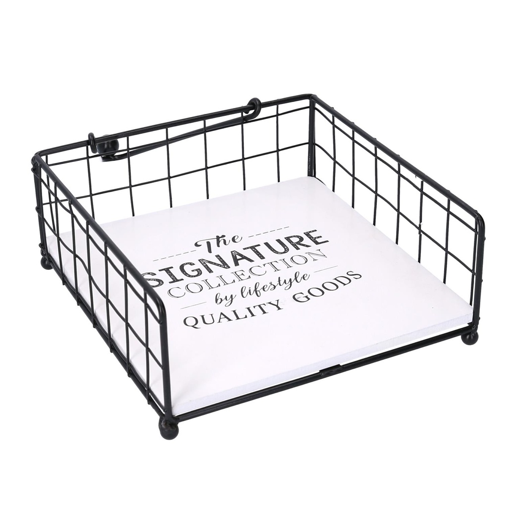 Portatovaglioli legno bianco quadro cm19x19h7