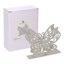 Portatovaglioli metallo farfalla crema rettangolare cm 14,5x4h12