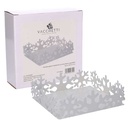 Square white snowflake metal napkin holder cm16,5x16,5h5