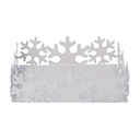 Square white snowflake metal napkin holder cm16,5x16,5h5