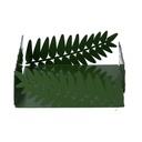 Portatovaglioli metallo foglia alloro verde scuro rettangolare cm16,5x16,5h6,5