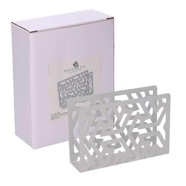 Portatovaglioli metallo frecce bianco rettangolare cm 14,5x4h10