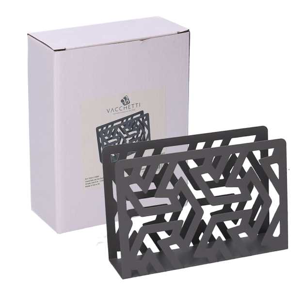 Portatovaglioli metallo frecce grigio rettangolare cm 14,5x4x10