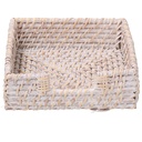 Portatovaglioli rattan algarve bianco quadro cm18x18h6