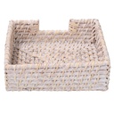 Portatovaglioli rattan algarve bianco quadro cm18x18h6