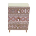 Portatutto legno tessuto morfeo 3 cassetti cm24x13h34