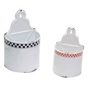 Metal rack 1-2 white red black cm19x12,5h17-30,5