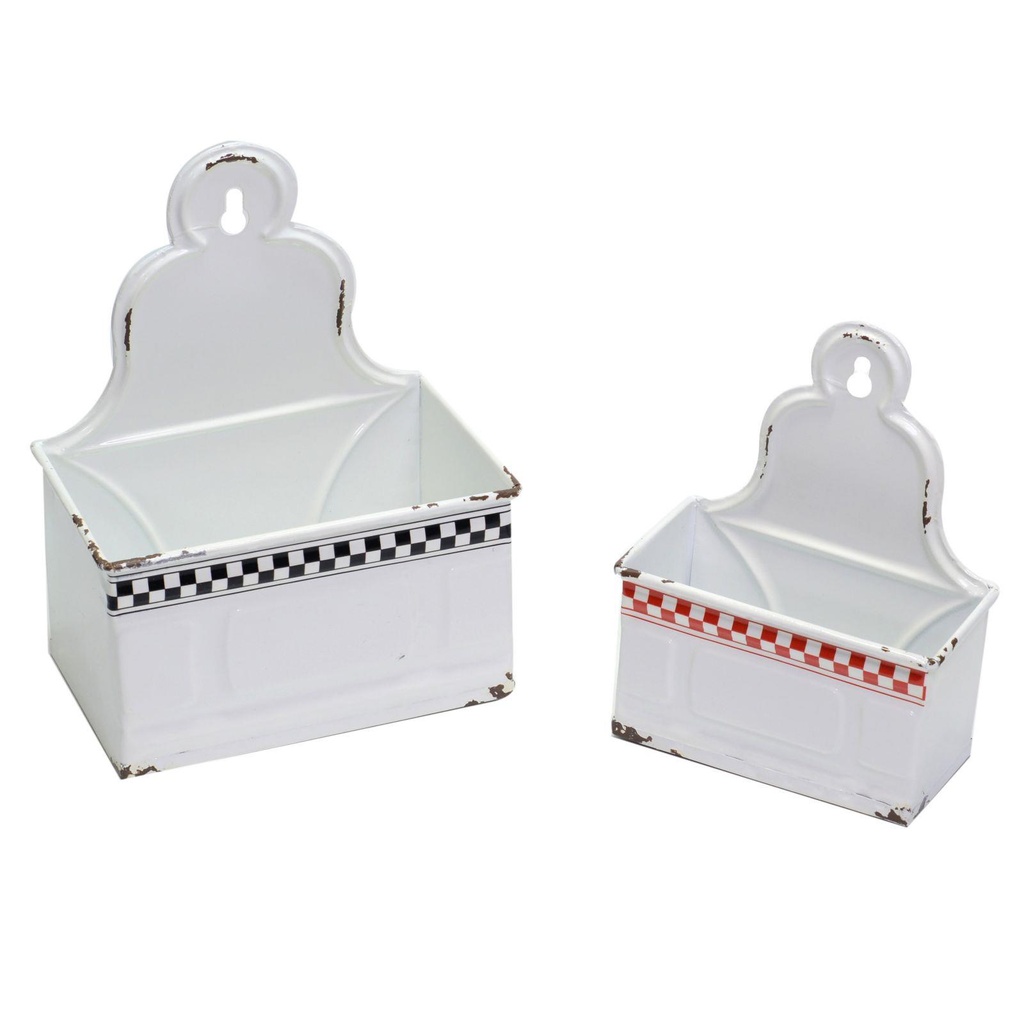 Metal rack 1-2 white red black cm19x12h24