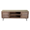 Lione wooden TV stand 2 compartments + 2 natural doors cm135x40h50