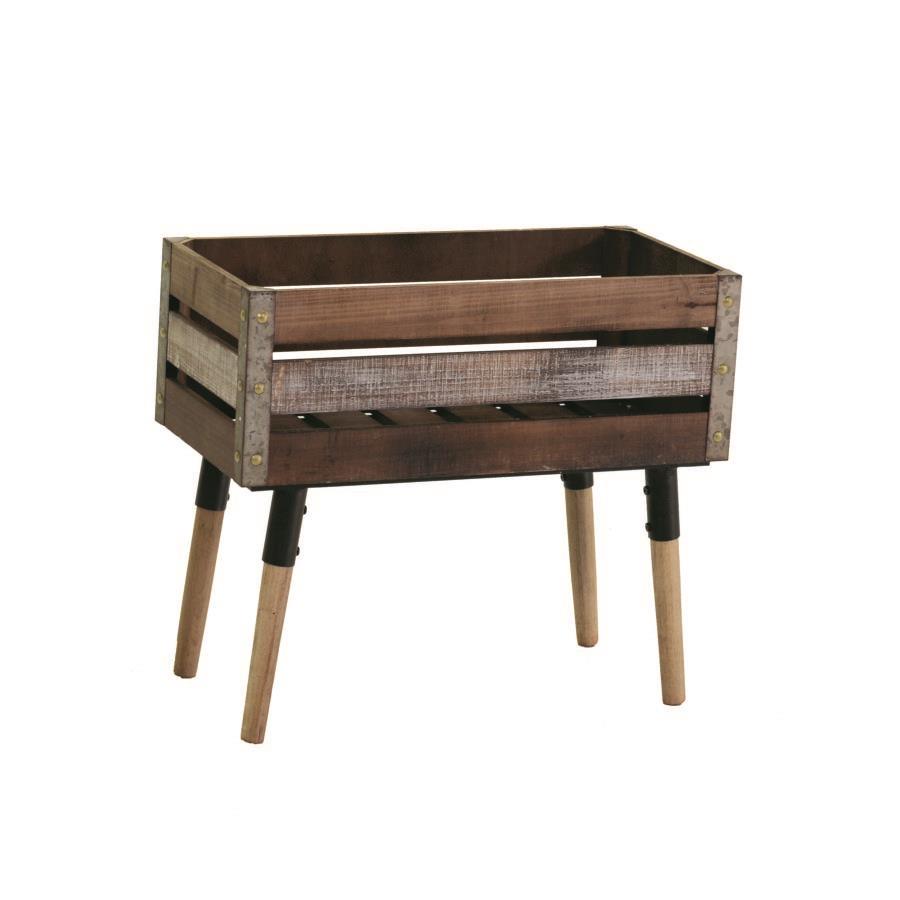 Portavaso legno rettangolare con piedi cm 30,5 x 60,5 x h 53