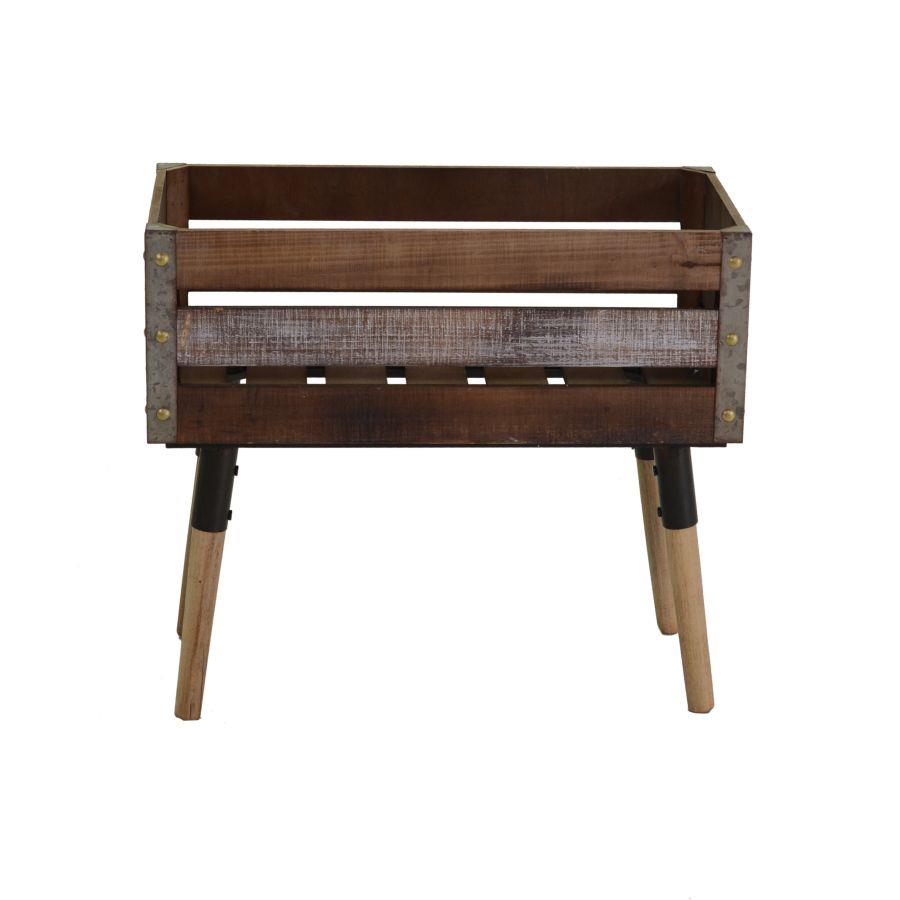 Portavaso legno rettangolare con piedi cm 30,5 x 60,5 x h 53