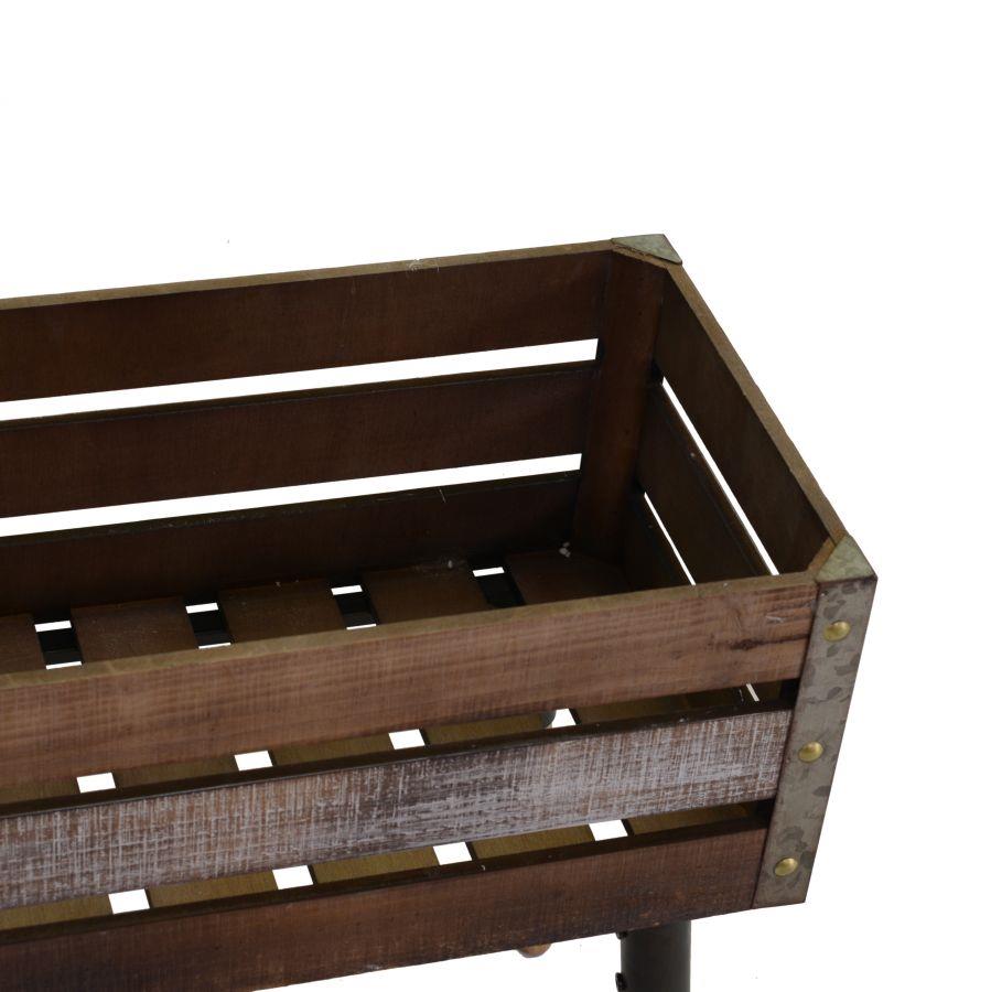 Portavaso legno rettangolare con piedi cm 30,5 x 60,5 x h 53