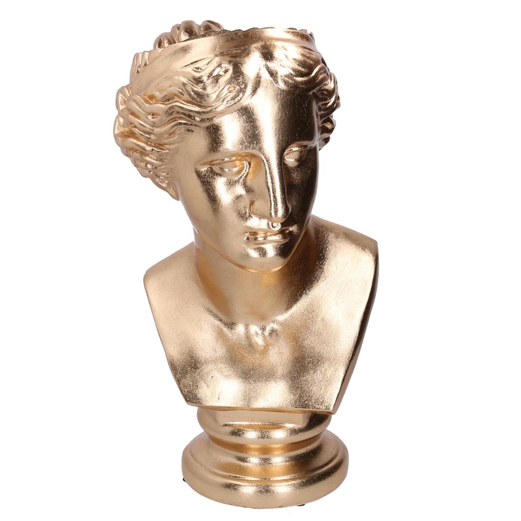 Gold bust resin vase holder cm35,8x36h58
