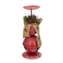 Portcandele metallo rosso 1p cmø10,5h26,5