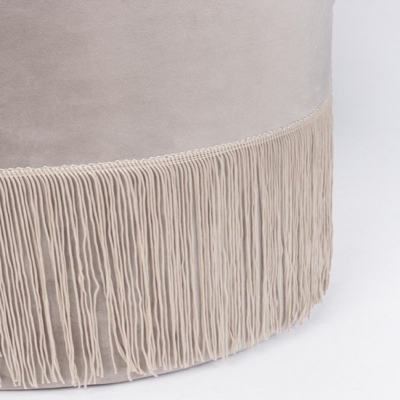 Pouf Leilani effetto velluto grigio chiaro D38 cm