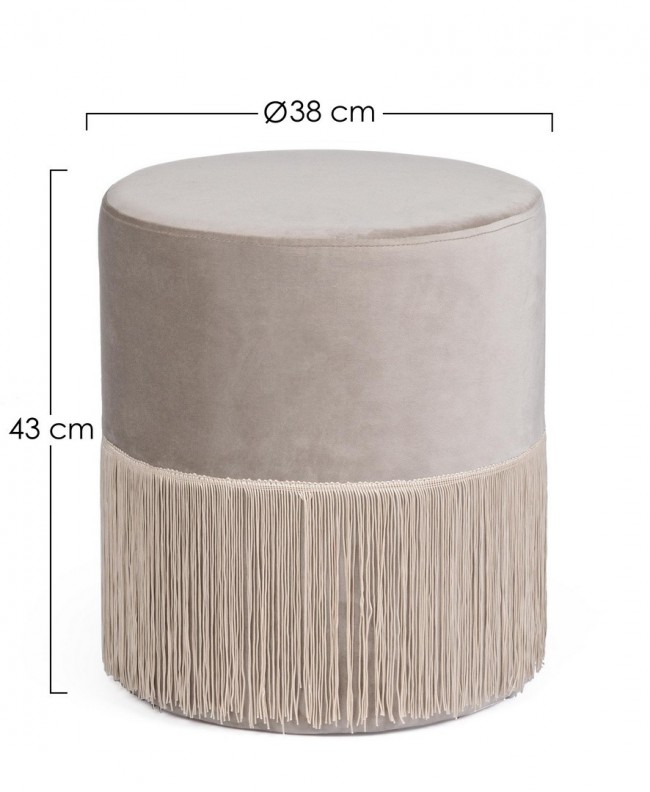 Pouf Leilani effetto velluto grigio chiaro D38 cm